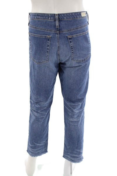 AG Men's Five Pocket Button Closure Medium Wash Straight Leg Denim Pants 32