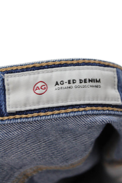 AG Men's Five Pocket Button Closure Medium Wash Straight Leg Denim Pants 32