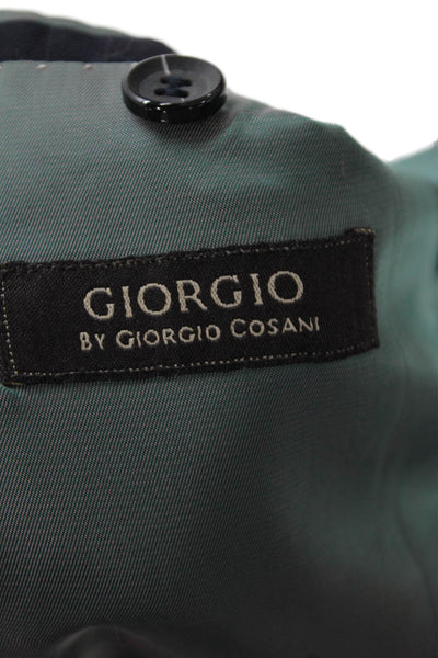 Giorgio Cosani Mens Wool Pinstriped Two Buttoned Suit Jacket Black Size 40