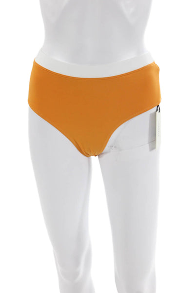 STAUD Womens Devon High Rise Bikini Bottoms - Nectarine Size XS