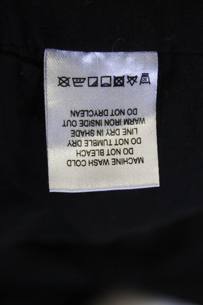 L'Academie Womens Short Sleeve V Neck Collared Mini Dress Black Size S