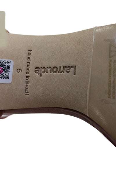 Larroudé Womens Gloria Heeled Sandals - Caramel Size 5