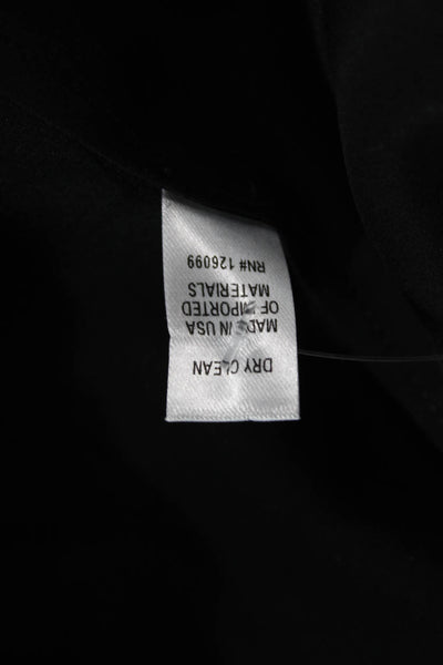 Cushnie Et Ochs Womens Silk Ruffled Cold Shoulder Blouse Jet Black Size 2
