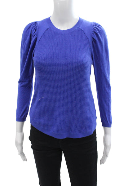 Cotton By Autumn Cashmere Womens Puffy Sleeves Sweater Blue Size Extra Small
