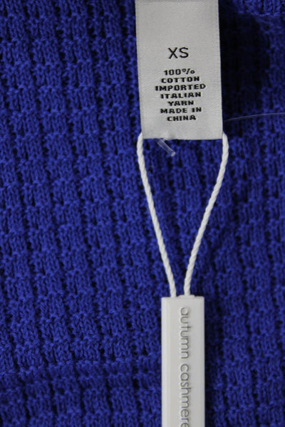 Cotton By Autumn Cashmere Womens Puffy Sleeves Sweater Blue Size Extra Small