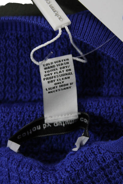 Cotton By Autumn Cashmere Womens Puffy Sleeves Sweater Blue Size Extra Small