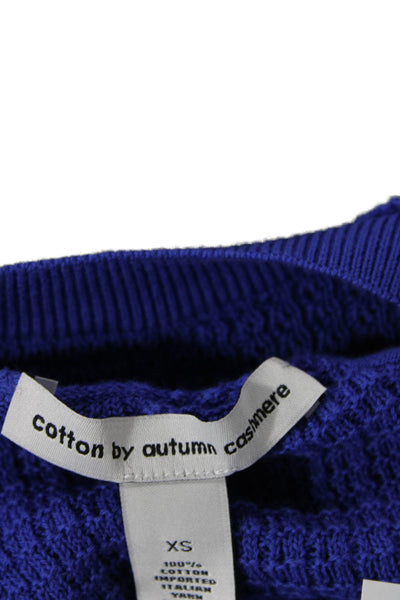 Cotton By Autumn Cashmere Womens Puffy Sleeves Sweater Blue Size Extra Small