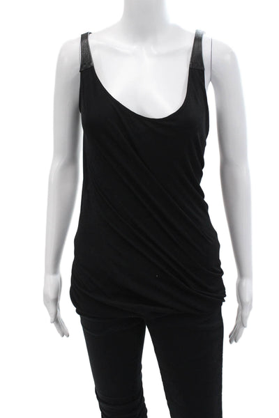 KaufmanFranco Womens Sleeveless Pullover Bubble Tank Top Black Cotton Size 10