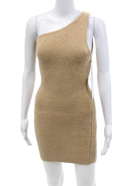 WARDROBE.NYC Womens HB Mini Dress - Beige Size L