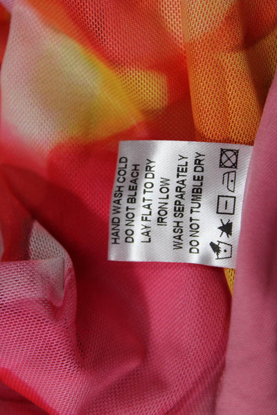 Superdown Womens Buttoned Detail Abstract Print Top & Mini Skirt Pink Size XS