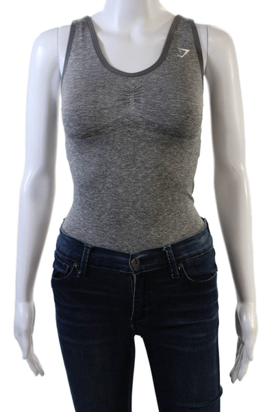 GYMSHARK Womens Round Neck Sleeveless Supportive Bodysuit Heather Gray Size XS