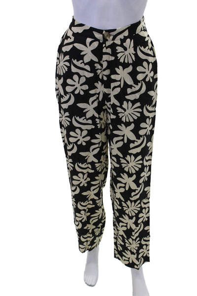 Lost + Wander Womens Tropic Flair Pants - Black Cream Size XS