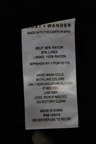 Lost + Wander Womens Tropic Flair Pants - Black Cream Size XS
