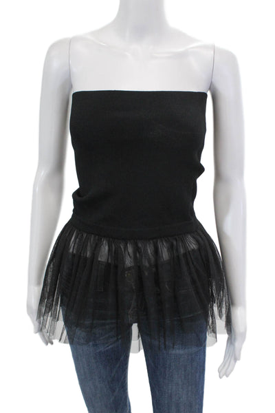 Autumn Cashmere Womens Tulle Tube Top - Black Size S
