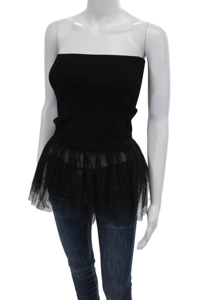 Autumn Cashmere Womens Tulle Tube Top - Black Size S