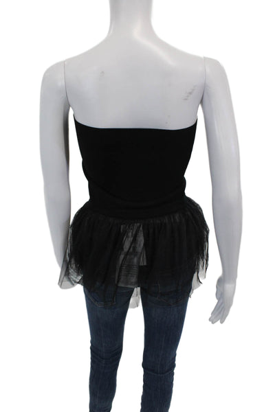 Autumn Cashmere Womens Tulle Tube Top - Black Size S