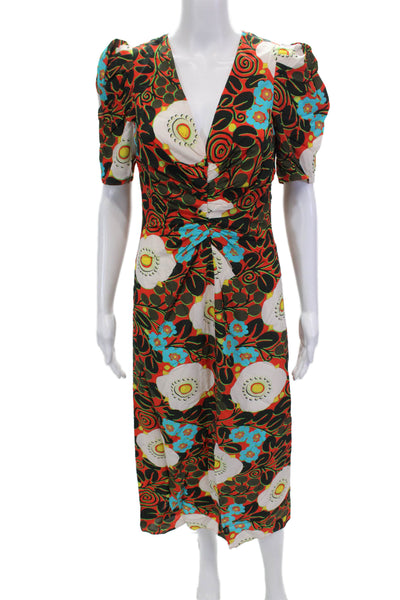 RHODE Womens Maci Dress - Scarlet Aura Blossom Grande Size 0