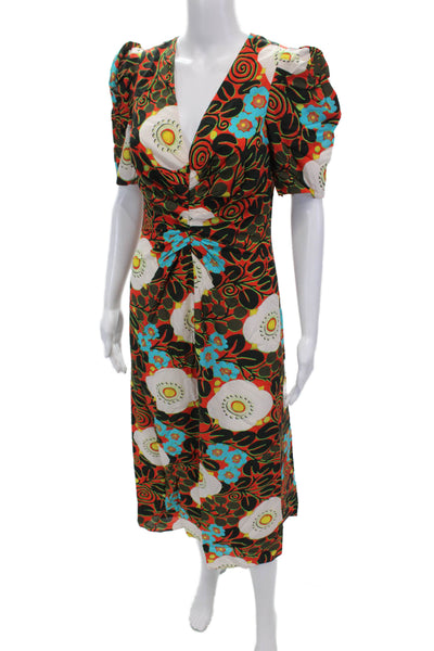 RHODE Womens Maci Dress - Scarlet Aura Blossom Grande Size 0