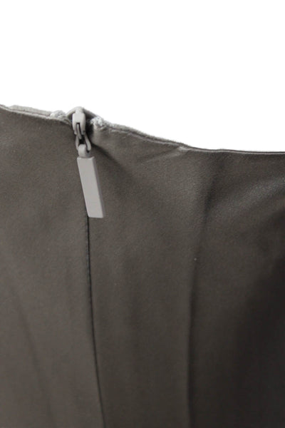 Tibi Womens Heavy Satin Midi Dress - Slate Grey Size 2