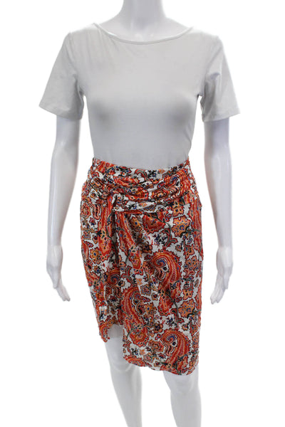rabanne Womens Paisley Pierced Gathered Skirt - Cachemire Crème Size 42