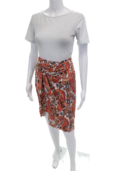 rabanne Womens Paisley Pierced Gathered Skirt - Cachemire Crème Size 42