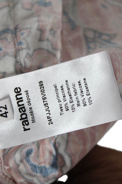 rabanne Womens Paisley Pierced Gathered Skirt - Cachemire Crème Size 42