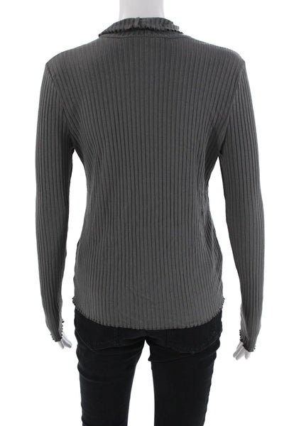 3x1 NYC Womens Long Sleeves Pullover Turtleneck Sweater Pebble Gray Size Large