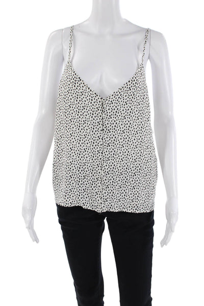 Rails Womens Spotted Sleeveless Aubry Tank Top White Black Size Large