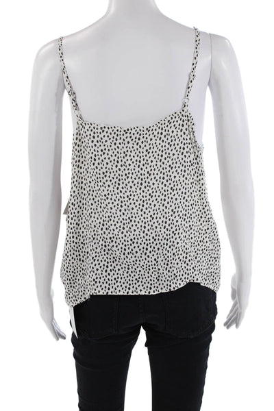 Rails Womens Spotted Sleeveless Aubry Tank Top White Black Size Large