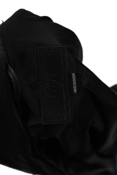 BLANKNYC Womens Faux Leather Double Breasted Button Down Jacket Black Size Small