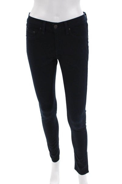 Rag & Bone Jean Womens Zip Up Mid Rise Leggings Pants Sky Captain Blue Size 27