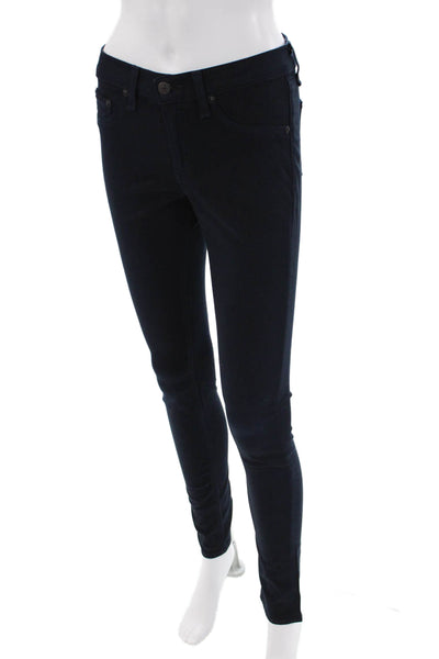 Rag & Bone Jean Womens Zip Up Mid Rise Leggings Pants Sky Captain Blue Size 27