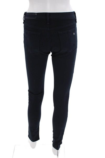 Rag & Bone Jean Womens Zip Up Mid Rise Leggings Pants Sky Captain Blue Size 27
