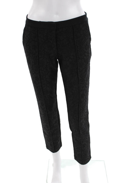 Juicy Couture Womens Lace High Rise Slim Leg Creased Dress Pants Black Size 4