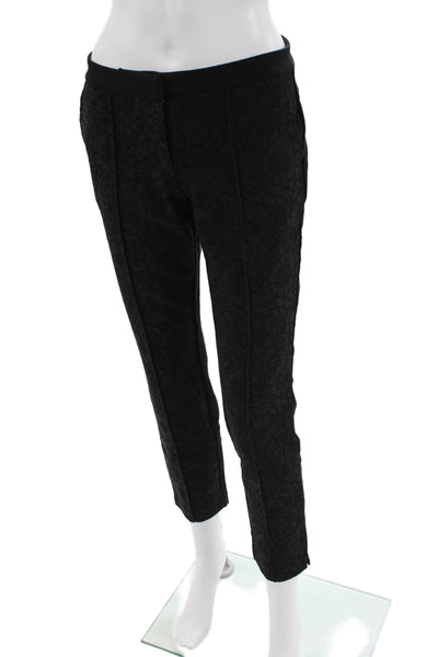 Juicy Couture Womens Lace High Rise Slim Leg Creased Dress Pants Black Size 4