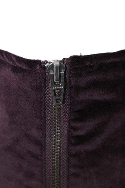 BLANKNYC Womens Velvet Front Zipper Mini Skirt Plum Purple Cotton Size 25