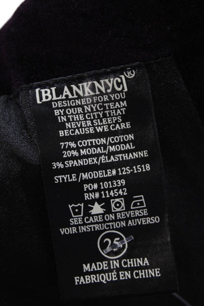 BLANKNYC Womens Velvet Front Zipper Mini Skirt Plum Purple Cotton Size 25