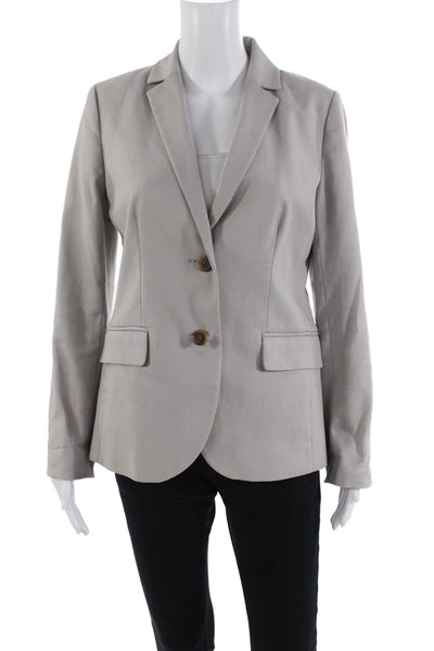 J Crew Womens Cotton Long Sleeve Collared Button Lined Blazer Nude Size 04