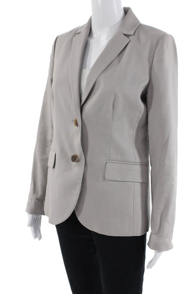 J Crew Womens Cotton Long Sleeve Collared Button Lined Blazer Nude Size 04