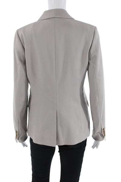 J Crew Womens Cotton Long Sleeve Collared Button Lined Blazer Nude Size 04