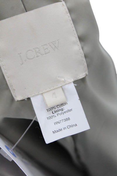 J Crew Womens Cotton Long Sleeve Collared Button Lined Blazer Nude Size 04