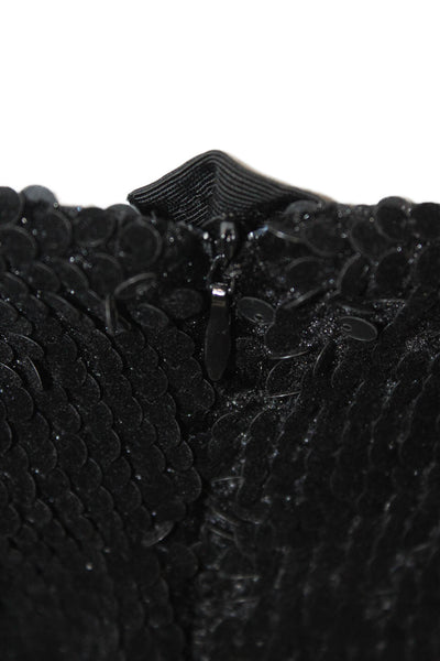 RECTO Womens Velvet Sequin Draped Tube Top Dress - Black Size S