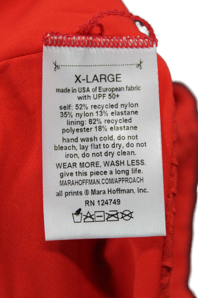 MARA HOFFMAN Womens Cece Bikini Bottoms - Red Size XL