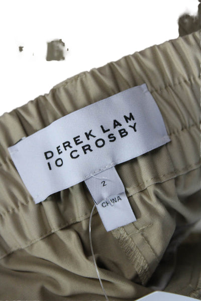 Derek Lam 10 Crosby Womens High Rise Zipper Ankle Cropped Pants Brown Size 2