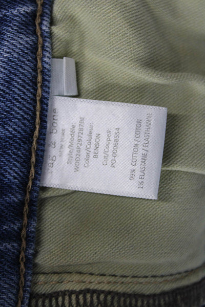 Rag & Bone Womens Peyton Mid Rise Bootcut Raw Hem Jeans Blue Size 23