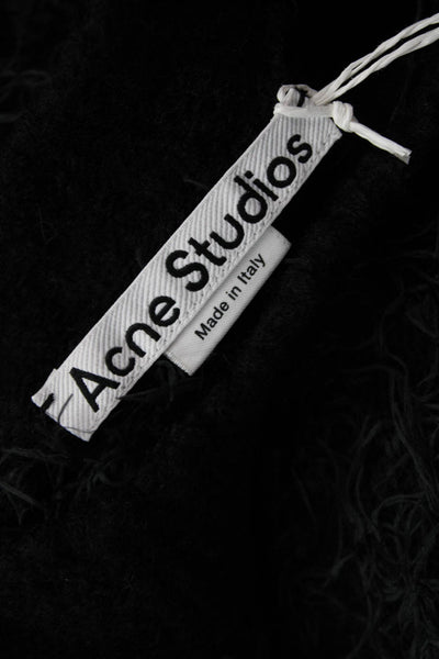 Acne Studios Womens Hairy Web Crew Neck Sweater - Black Size XXS