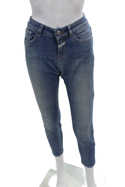 Closed Womens Zipper Fly High Rise Medium Wash Skinny Jeans Blue Denim Size 25