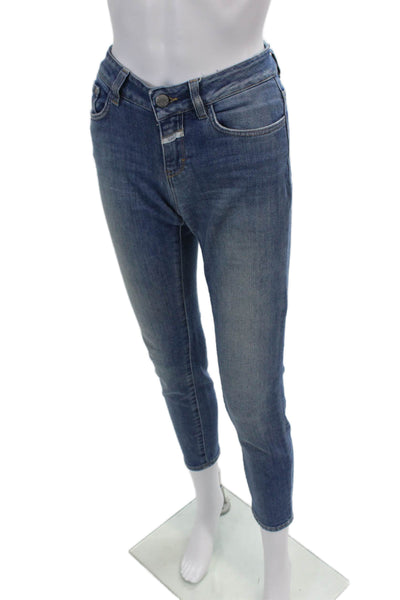 Closed Womens Zipper Fly High Rise Medium Wash Skinny Jeans Blue Denim Size 25