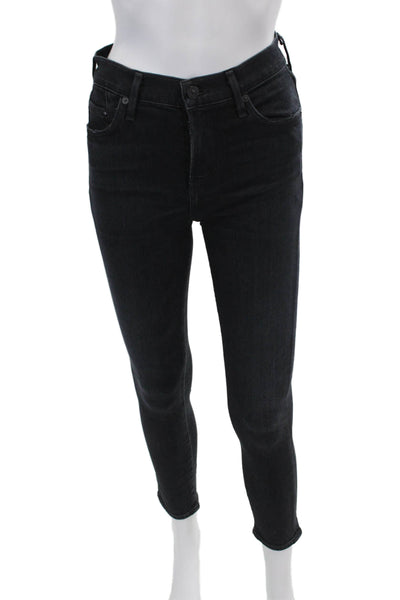 Citizens of Humanity Womens Zipper Fly Mid Rise Rocket Crop Jeans Gray Size 25