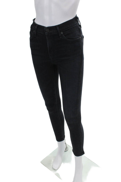 Citizens of Humanity Womens Zipper Fly Mid Rise Rocket Crop Jeans Gray Size 25